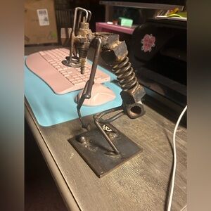 Vintage Handcrafted and Signed John Duffy The Golfer Scrap-metal Sculpture